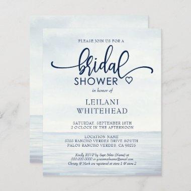 Budget Nautical Ocean Bridal Shower Invitations