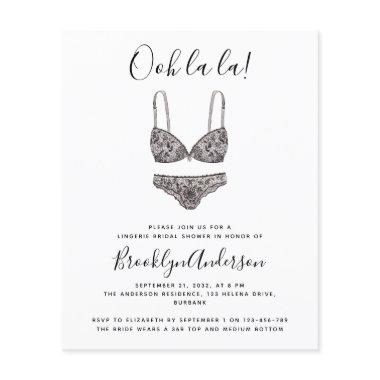 BUDGET Ooh La La Lingerie Shower Invitations