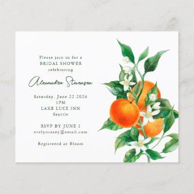 Budget Orange Fruit Bridal Shower Invitations