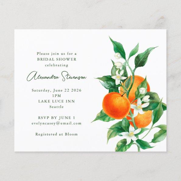 Budget Orange Fruit Bridal Shower Invitations