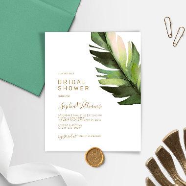 Budget Palm Leaf Tropical Bridal Shower Invitations