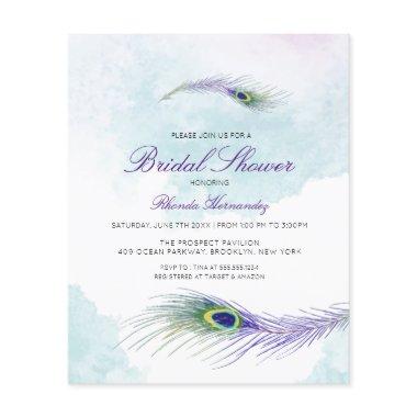 Budget Peacock Bridal Shower Invitations