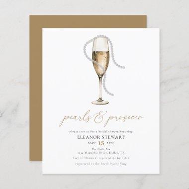 Budget Pearls and Prosecco Bridal Shower Invites