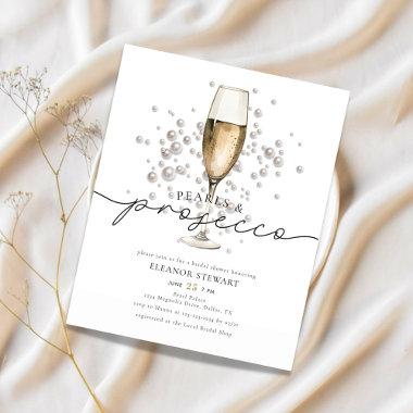 Budget Pearls Prosecco Bridal Shower Invitations Flyer
