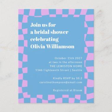 Budget Periwinkle Checkerboard Cute Bridal Shower