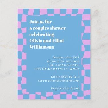 Budget Periwinkle Checkerboard Cute Couples Shower