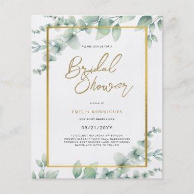 Budget Photo Bridal Shower Invitations Rustic Leaf Flyer