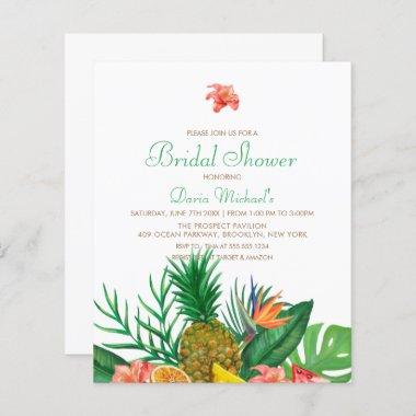 Budget Pineapple Hawaiian Bridal Shower Invitations