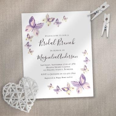 Budget Pink Butterfly Bridal Brunch Invitations