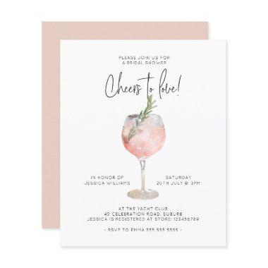 Budget Pink Cheers to Love  Invite