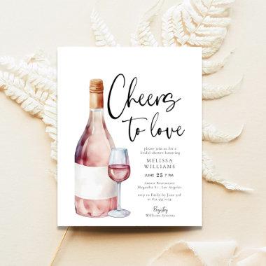 Budget Pink Cheers to Love Bridal Shower Invite Flyer