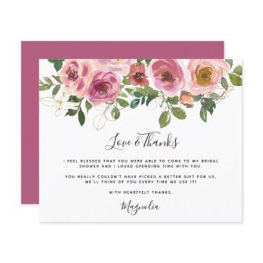 Budget Pink Floral Bridal Shower Thank You Invitations