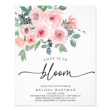 BUDGET Pink Floral Love Is In Bloom Bridal Shower Flyer