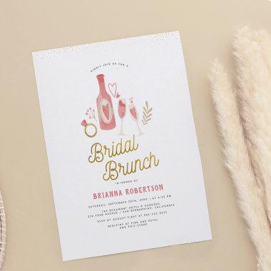 Budget Pink & Gold Modern Bridal Brunch & Bubbly