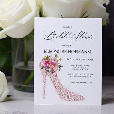 Budget Pink High Heels Bridal Shower Invitations