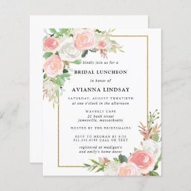 Budget Pink White Floral Bridal Luncheon