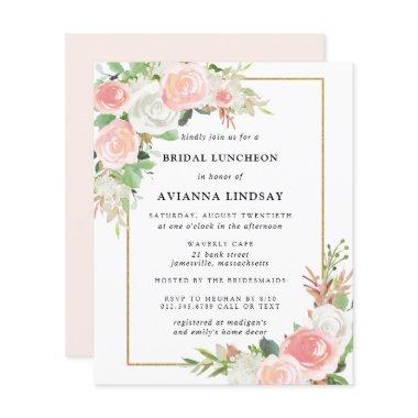 Budget Pink White Floral Bridal Luncheon