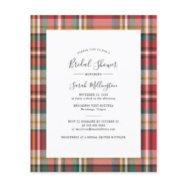 Budget Plaid Rustic Bridal Shower Invitations