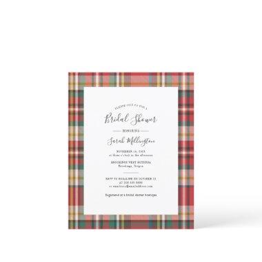 Budget Plaid Rustic Bridal Shower Invitations