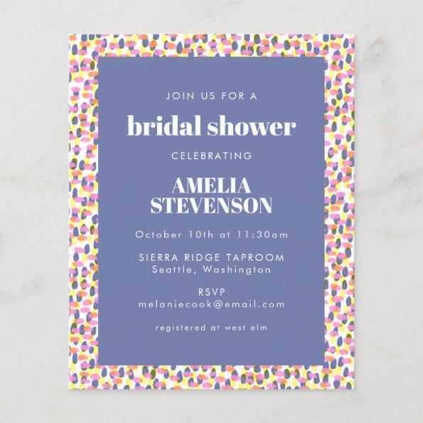 Budget Purple Dot Pattern Bridal Shower Invite