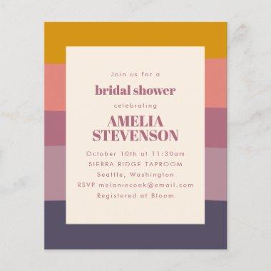 Budget Purple Geometric Bridal Shower Invitations