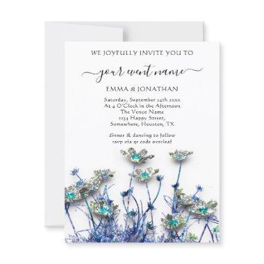 Budget QR CODE Floral Meadow Blue Gray