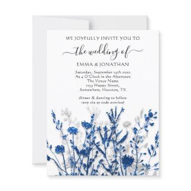 Budget QR CODE Floral Meadow Blue Navy Gray White