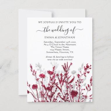 Budget QR CODE Floral Meadow Burgundy White