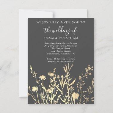 Budget QR CODE Floral Meadow Gold Grey