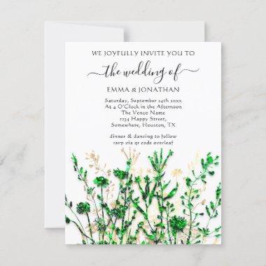 Budget QR CODE Floral Meadow Green White Gold