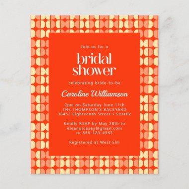 Budget Red Abstract Shapes Modern Bridal Shower