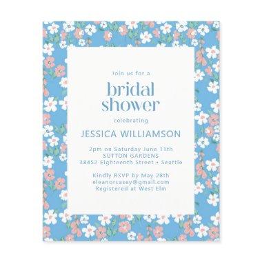 Budget Retro Boho Blue Ditsy Floral