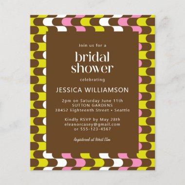 Budget Retro Groovy Lime Pink Brown Bridal Shower