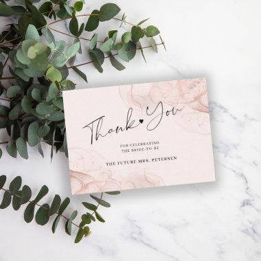 Budget rose gold blush bridal shower thank you note Invitations