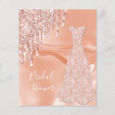 BUDGET rose gold glitter bridal shower Invitations