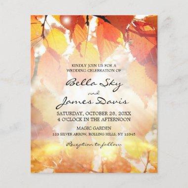 Budget Rustic Autumn Forest Fall Wedding Invite