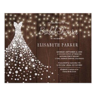 Budget rustic bridal shower Invitations paper flyer