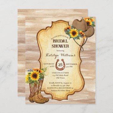 Budget Rustic cowboy boots and hat sunflowers