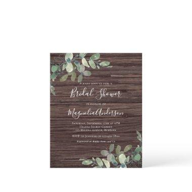 BUDGET Rustic Eucalyptus Bridal Shower Invitations