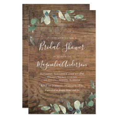 BUDGET Rustic Eucalyptus Bridal Shower Invitations