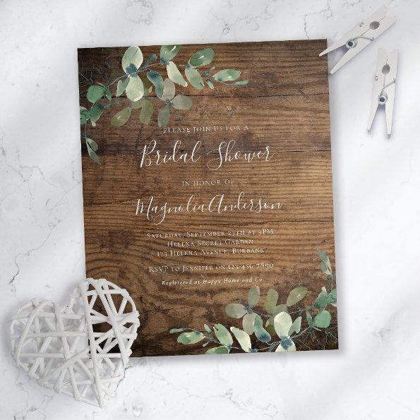 BUDGET Rustic Eucalyptus Bridal Shower Invitations