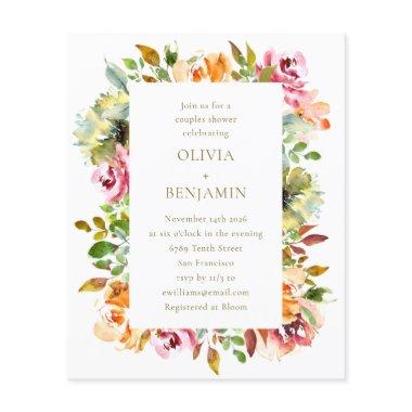 Budget Rustic Floral Couples Shower Invitations