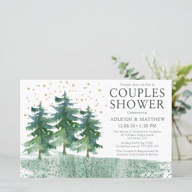 Budget Rustic Forest Watercolor Couples Shower