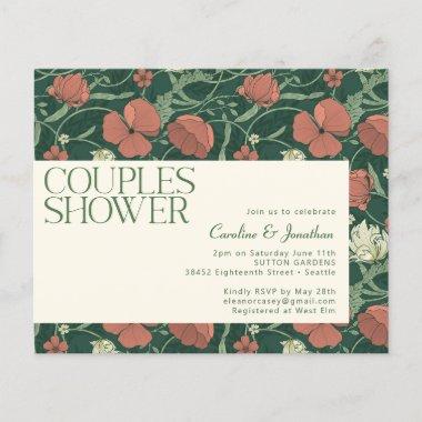 Budget Rustic Green Floral Couples Shower Invite