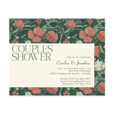 Budget Rustic Green Floral Couples Shower Invite