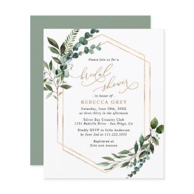 Budget Rustic Greenery Bridal Shower Invitations