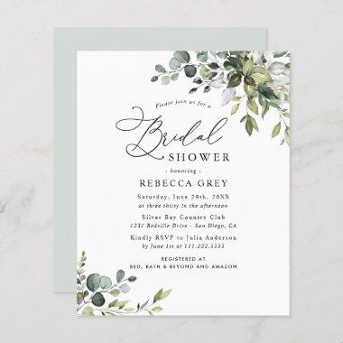 Budget Rustic Greenery Bridal Shower Invitations
