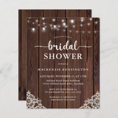 BUDGET Rustic Lace Wood String Light Bridal Shower