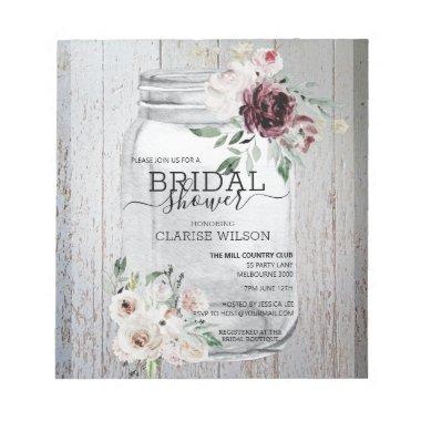 BUDGET Rustic Mason Jar  Notepad