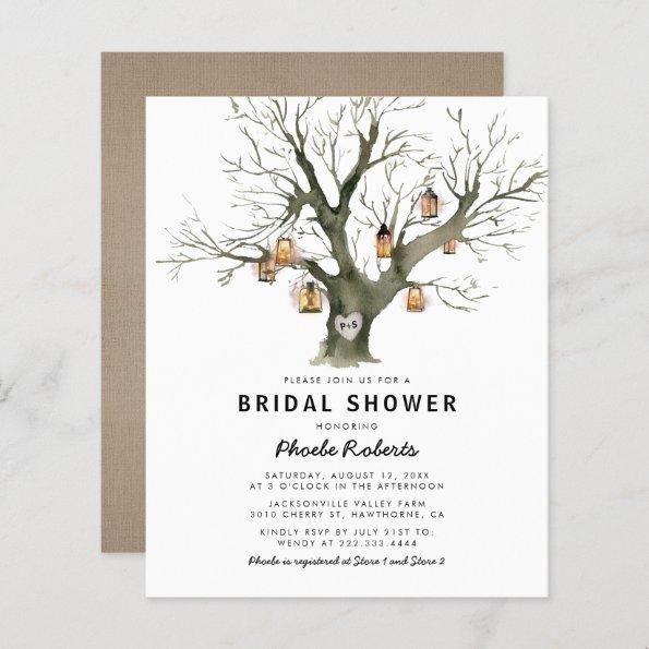 Budget Rustic Oak Tree Bridal Shower Invitations